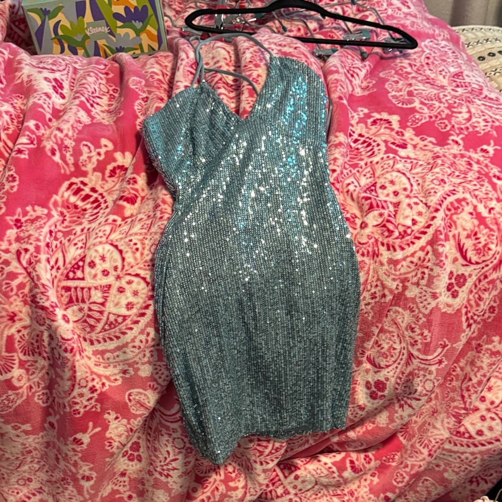 Windsor Blue Sequin Mini Dress